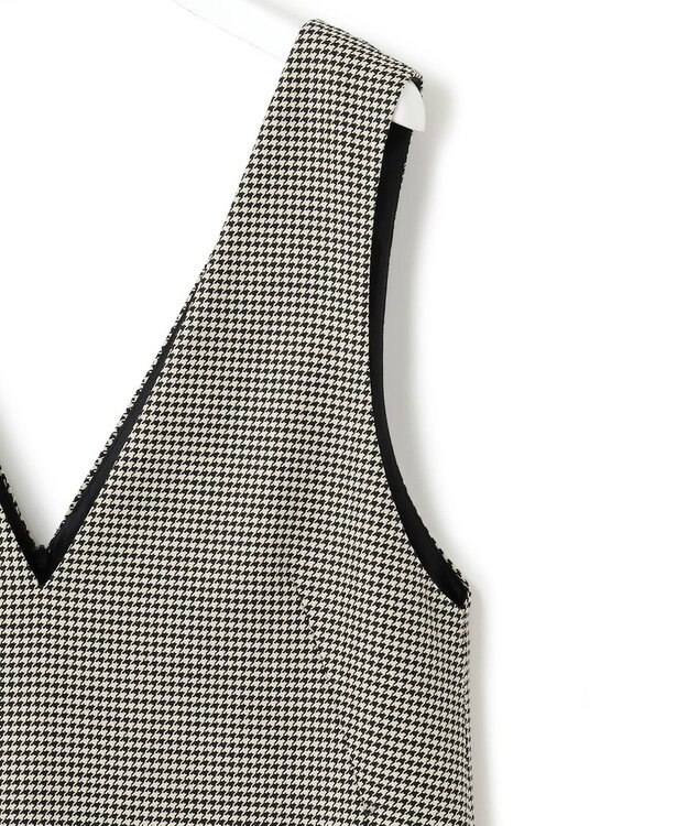 23区 S ガンクラブチェックストレッチ ワンピース モノトーンチェック