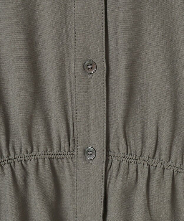 YECCA VECCA ギャザーデザイン配色シャツ Khaki
