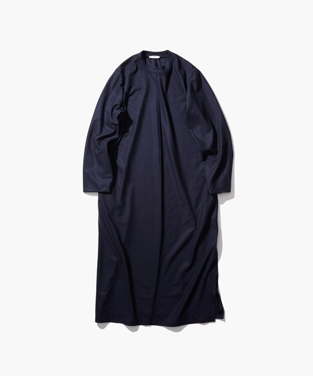 ATON MERINO COLLEGE JERSEY | クルーネックドレス NAVY