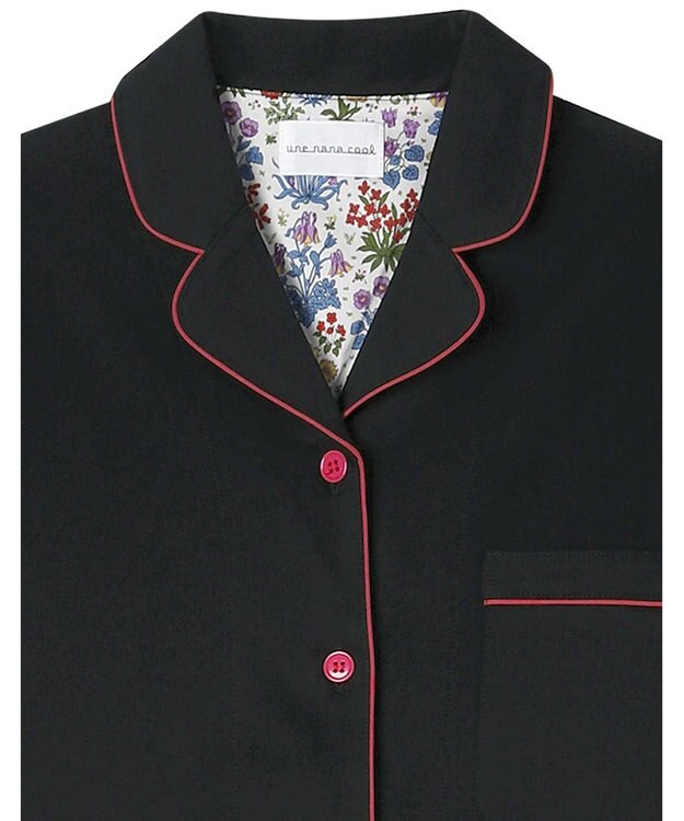 une nana cool 【綿100%】72/2 メガハイゲージパジャマ MADE WITH LIBERTY FABRIC ブラック