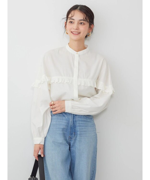 AMERICAN HOLIC フリルバンドカラーシャツ Off White