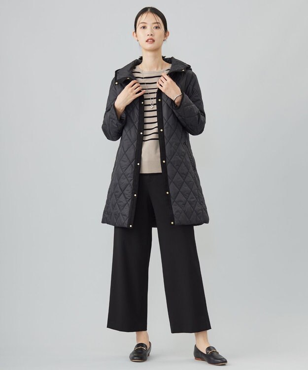 J.PRESS LADIES 【WEB限定カラーあり・洗える】コンパクトタフタキルティング フーデッド コート 【WEB限定】ブラック系