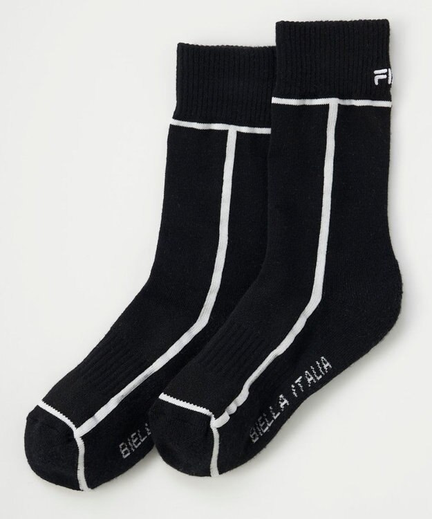 FILA GOLF／marie claire 【FILA GOLF】ライン入りクルーソックス ブラック