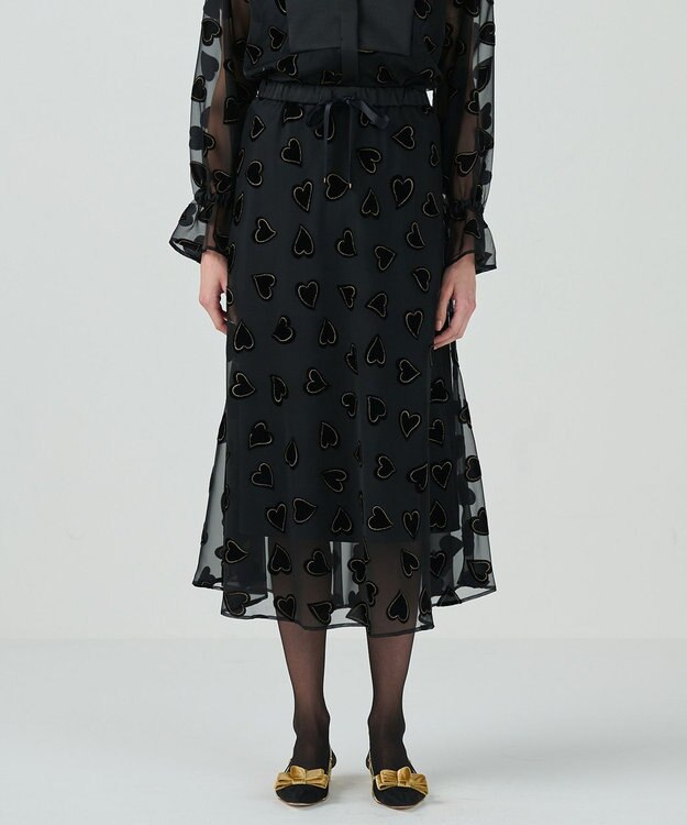 GRACE CONTINENTAL ハートオパールスカート ブラック