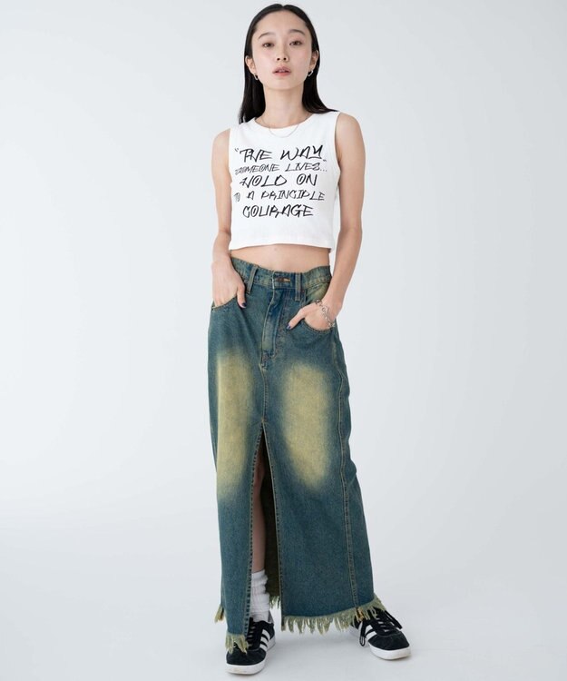 WEGO 【カップ付き】ハンドライティングプリントカップインタンク ホワイト