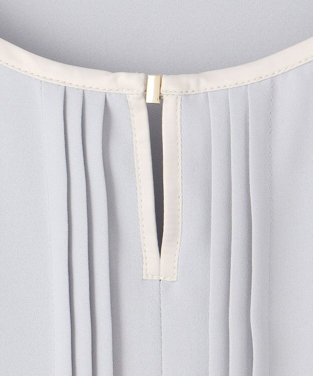 ANY SIS S 【洗える】フロントタックバイカラー ブラウス ライトブルー×アイボリー