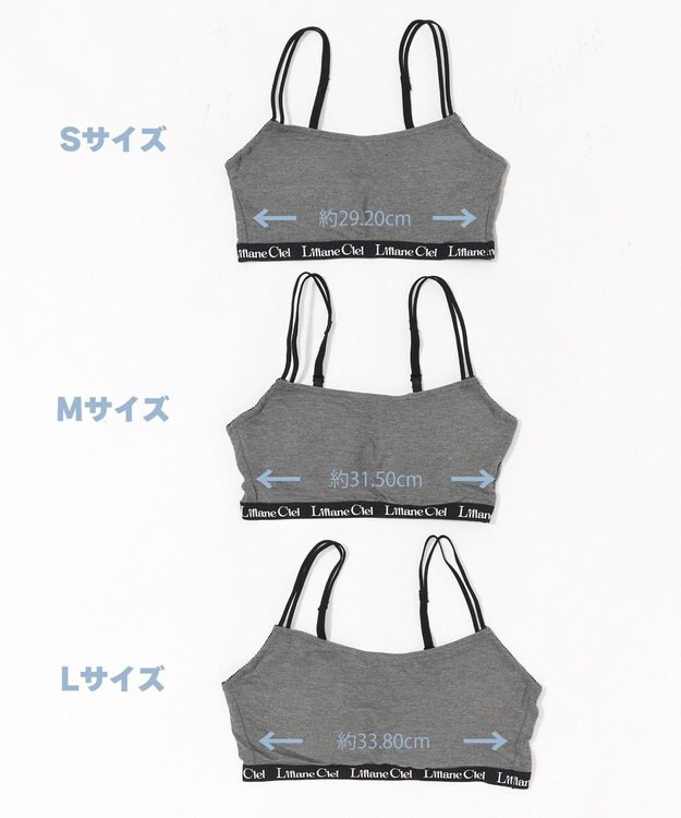 WEGO 【ブラトップ＆ショーツセット】Liliane　Ciel　ロゴテープ グレー