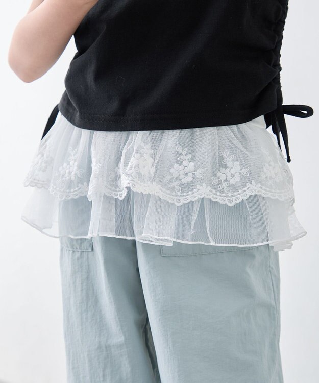 ANY KIDS 【洗濯機可能/吸汗速乾】裾レース ドライタッチ キャミソール オフホワイト