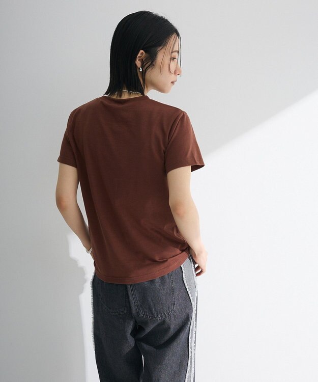 Green Parks ・ｓｗｉｎｇ　ｂｙ　リボンモチーフコード刺繍ＴＥＥ Brown