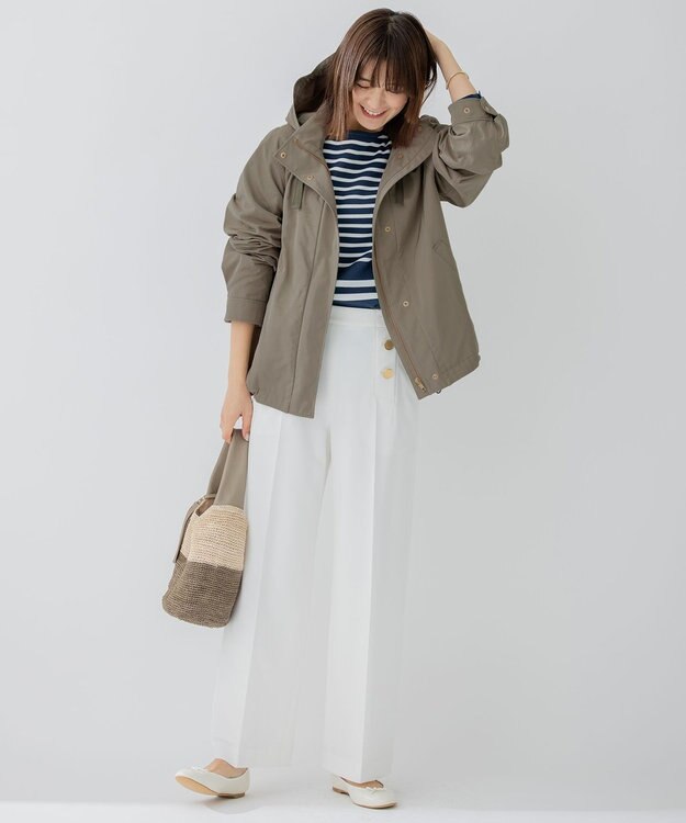 23区 S 【洗える】ライトツイル マウンテンパーカー オリーブ系