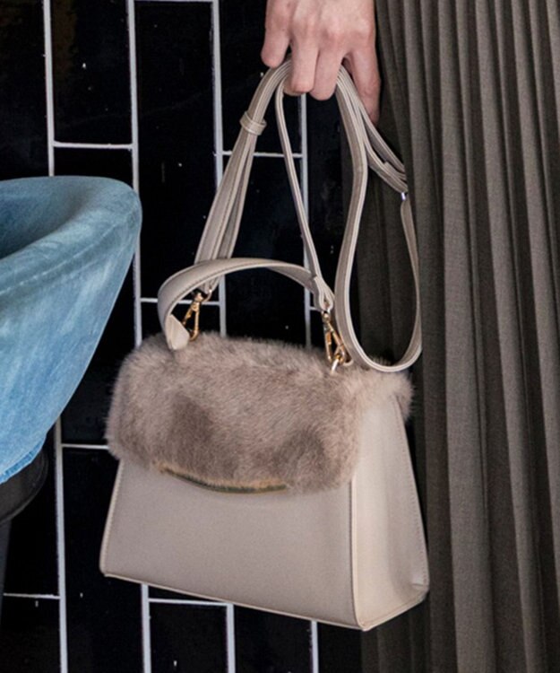 ANY SIS 【2WAY】コンビフラップ バッグ ベージュファー