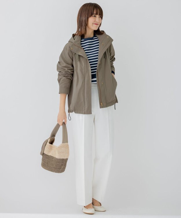 23区 【洗える】ライトツイル マウンテンパーカー オリーブ系