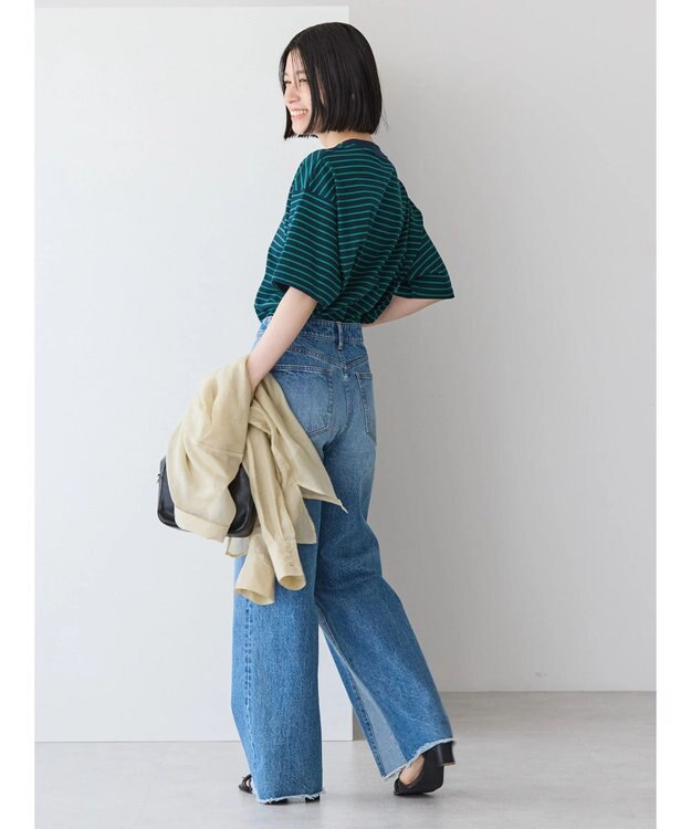 AMERICAN HOLIC ボーダーショートカットプルオーバー Navy