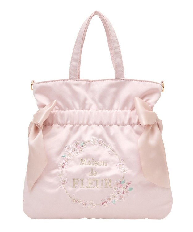 Maison de FLEUR sakuraダブルリボン2Wayトートバッグ Pink