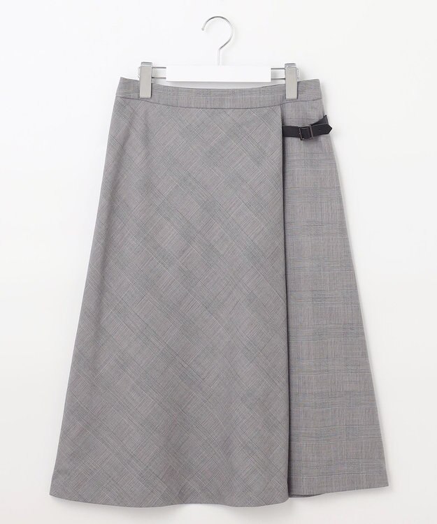 J.PRESS LADIES T/R/Wグレンチェック スカート ライトグレー系3
