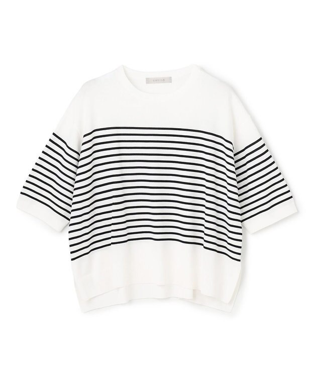 UNFILO スゴ機能美ニット ハーフスリーブ オフボーダー