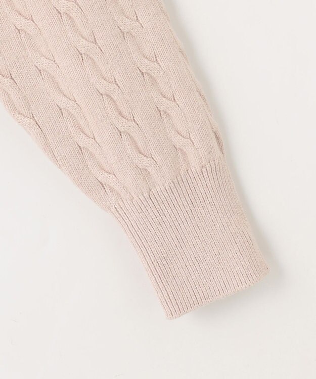 組曲 L 【前後着用可】コットンカシミヤ混2WAYケーブル ニット ピンクベージュ系