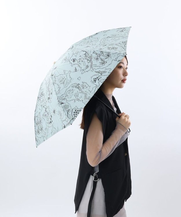 AURORA Beaurance （ビューランス） プリント晴雨兼用傘（折り畳み・ミニ傘） ミントグリーン