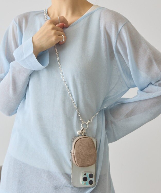 AMERICAN HOLIC マルチスマホショルダー Gray Beige