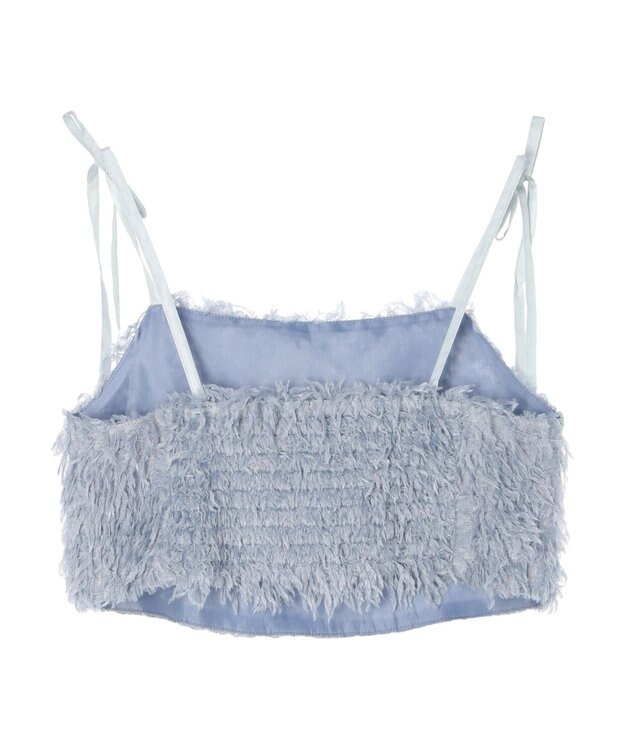 earth music&ecology 肩リボンフェザービスチェ Blue