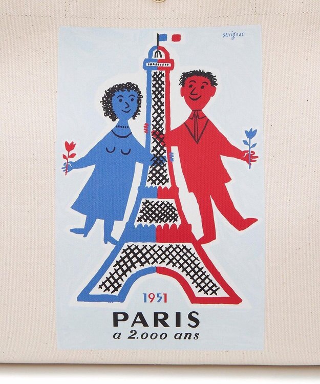 TOPKAPI 【Breath TOPKAPI】サヴィニャック × Breath TOPKAPI アート プリント オーガニックキャンバス トート バッグ レッド