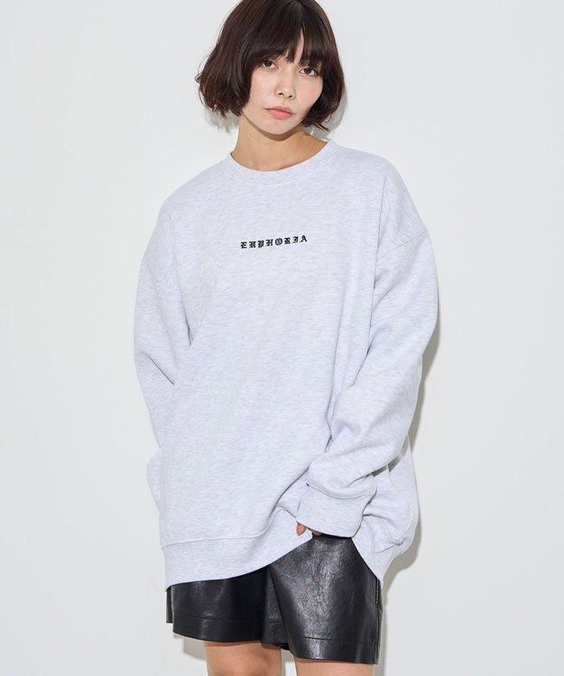 WEGO 【ユニセックス着用ITEM】アーチバックロゴグラフィックプルオーバー アッシュグレー