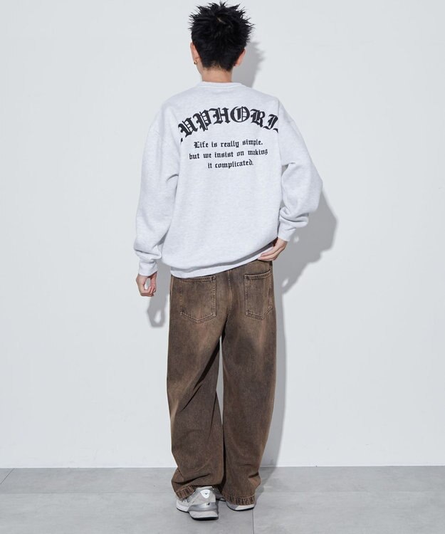 WEGO 【ユニセックス着用ITEM】アーチバックロゴグラフィックプルオーバー アッシュグレー