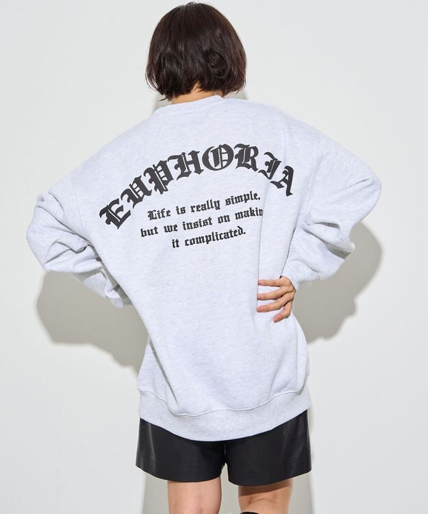 WEGO 【ユニセックス着用ITEM】アーチバックロゴグラフィックプルオーバー アッシュグレー