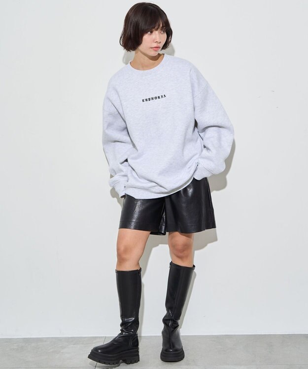 WEGO 【ユニセックス着用ITEM】アーチバックロゴグラフィックプルオーバー アッシュグレー