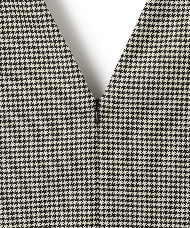 23区 S ガンクラブチェックストレッチ ワンピース モノトーンチェック