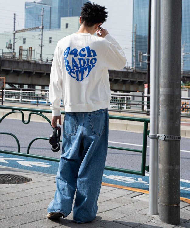 WEGO 【ユニセックス着用ITEM/裏起毛/SMLサイズ展開】リラックスフィットハートロゴプルオーバー ホワイト