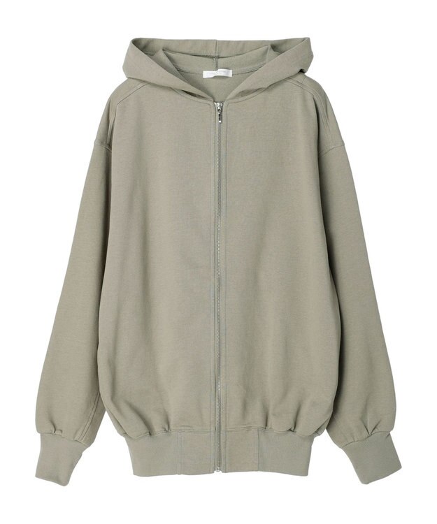 Green Parks コットンＵＳＡミニ裏毛ロングＺＩＰパーカー Khaki