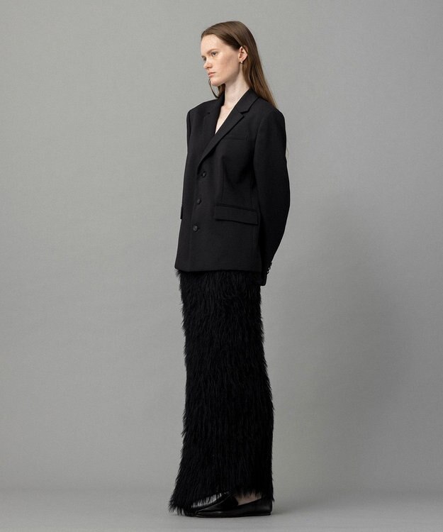 NAVE 【ReNAVE・洗える】メルティーシャギーニット スカート ブラック系