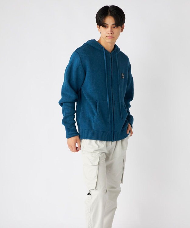 OP／FILA 【ocean pacific】ニットジップパーカー ダークブルー