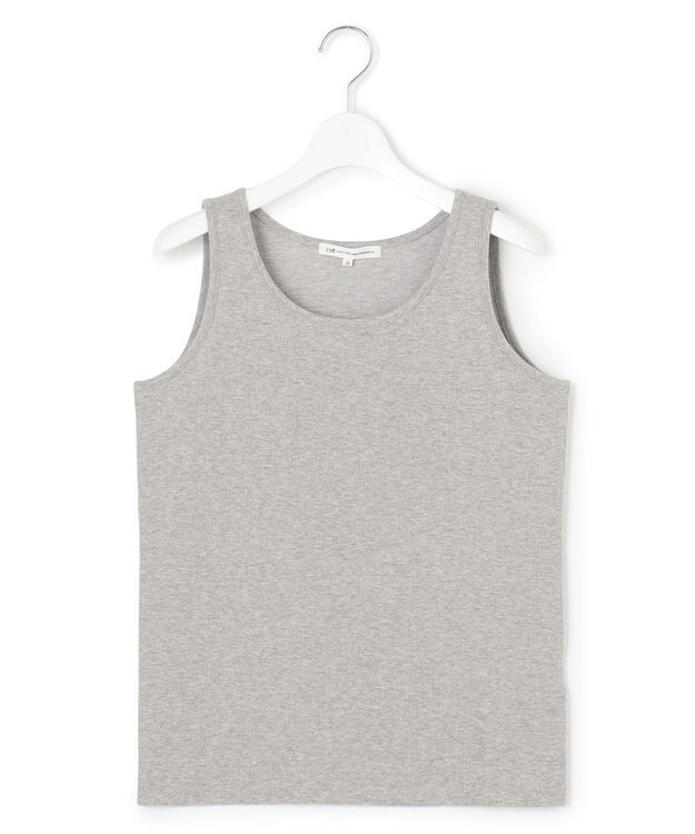 23区 【洗える】シャイニーリブ タンクトップ ライトグレー系