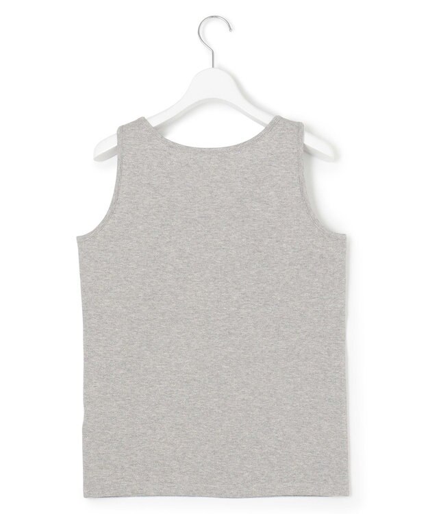 23区 【洗える】シャイニーリブ タンクトップ ライトグレー系