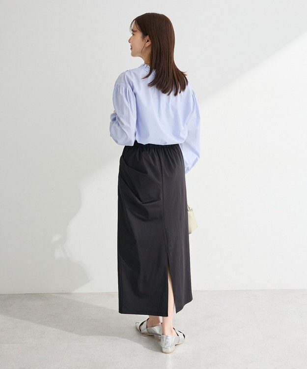 Green Parks ２ｗａｙフリルハイネックブラウス Sax