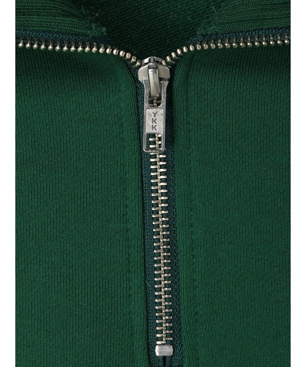 earth music&ecology ハーフＺＩＰサークルロゴ刺繍裏毛プルオーバー Green