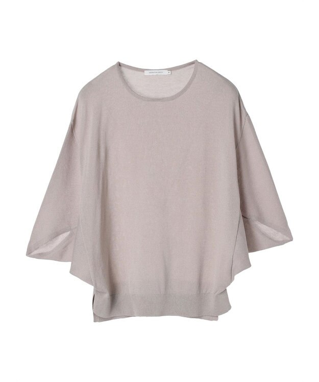 AMERICAN HOLIC 接触冷感トライアングルスリーブニットプルオーバー Gray Beige