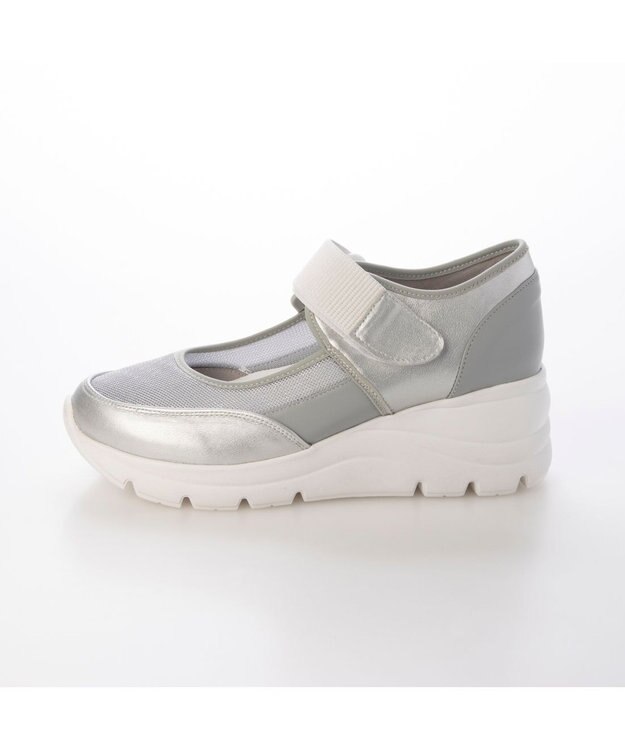 ing <ing>【WEB限定】厚底メッシュストラップスニーカー シルバー