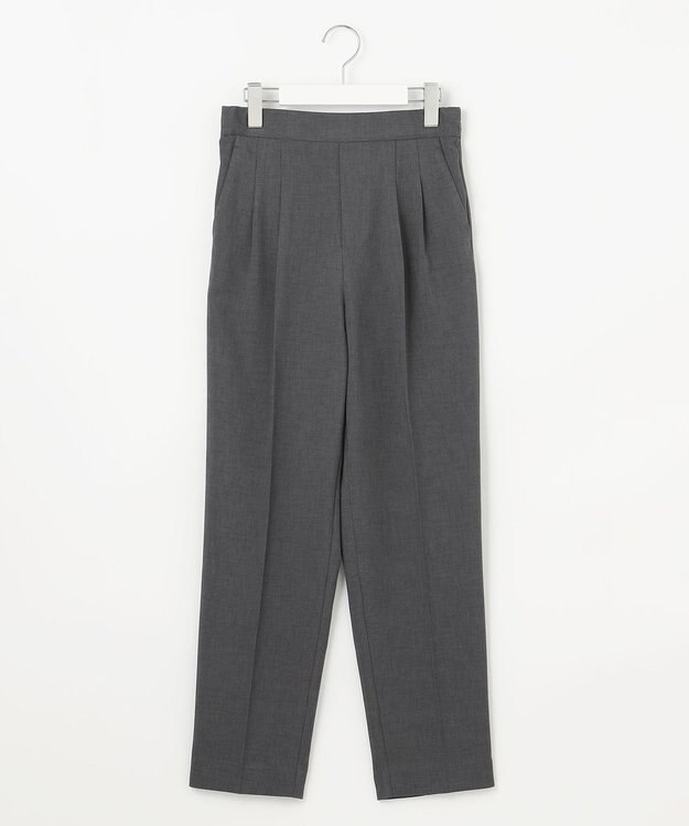 Feroux 【洗える】美シルエットカラーテーパード パンツ グレー系