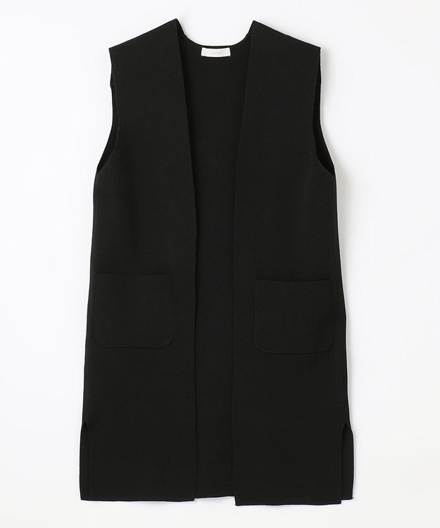 ANY L 【洗濯機可能】スタイルアップ ニットジレ ブラック