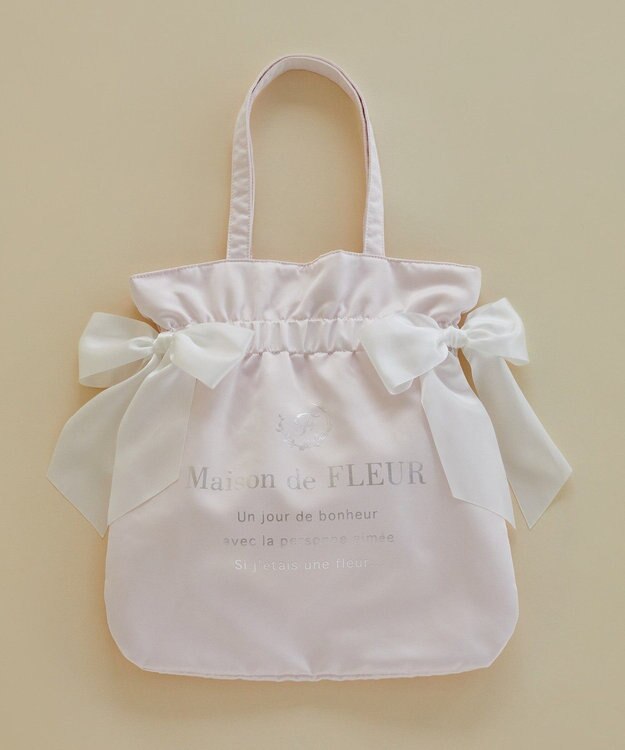 Maison de FLEUR ダブルリボンギャザートートバッグ Light Pink