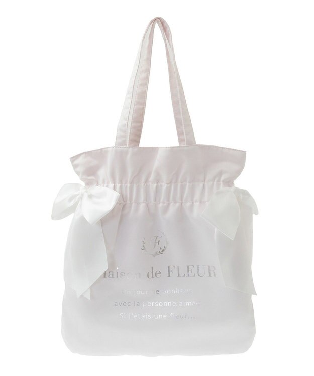 Maison de FLEUR ダブルリボンギャザートートバッグ Light Pink