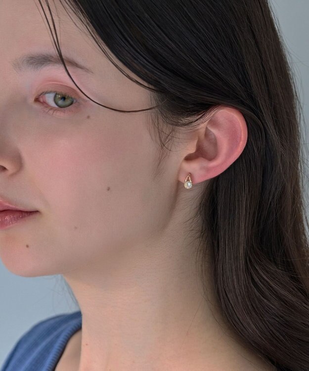 Phoebe 【金属アレルギー対応】【痛くないシリーズ】ルーセントビジューライトフィットイヤリング　ローズゴールド ローズゴールド