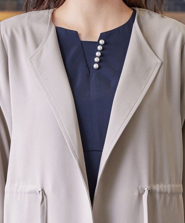 Tiaclasse タックヨーク着流しパフスリ－ブコート グレージュ