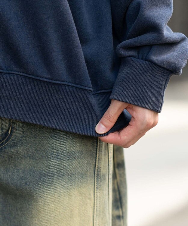 WEGO 【ユニセックス着用ITEM】ケミカルウォッシュナンバリングプルオーバー ネイビー