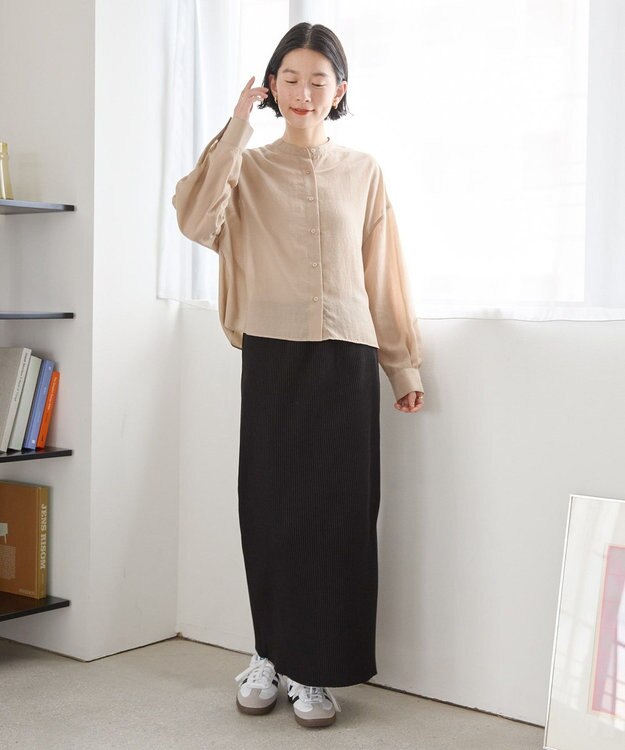 AMERICAN HOLIC シアーショート丈ブラウス Beige