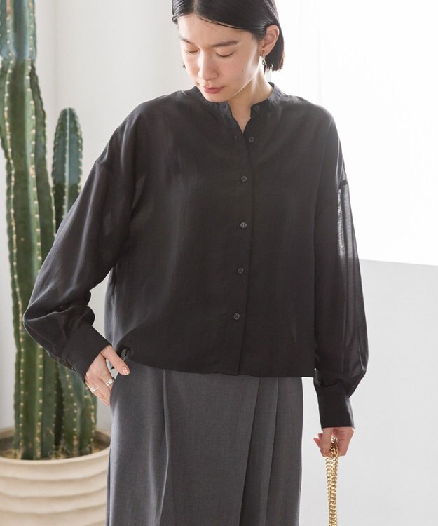 AMERICAN HOLIC シアーショート丈ブラウス Black