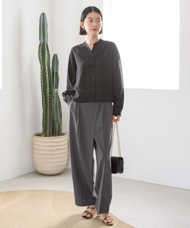 AMERICAN HOLIC シアーショート丈ブラウス Black